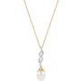 Cultured Freshwater Pearl (8mm) & Diamond (1/6 ct. t.w.) Twist 18" Pendant Necklace in 10k Gold