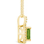 Peridot (1-3/4 Ct. T.W.) and Diamond (1/4 Ct. T.W.) Halo Pendant Necklace in 14K Yellow Gold