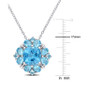Blue Topaz Cluster 18" Pendant Necklace (4-1/6 ct. t.w.) in Sterling Silver