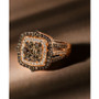 Chocolate Diamond & Nude Diamond Halo Cluster Ring (1-1/2 ct. t.w.) in 14k Rose Gold