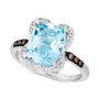 Blue Topaz (4-1/4 ct. t.w.) & Diamond (1/5 ct. t.w.) Ring in 14k White Gold