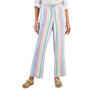 Petite Striped Linen Drawstring-Waist Pants, Created for Macy's