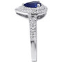 Sapphire (5/8 ct. t.w.) & Diamond (1/3 ct. t.w.) Double Halo Ring in 14k White Gold