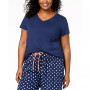 Womens Plus size Sleepwell Solid S/S V-Neck T-Shirt with Temperature Regulating Technology