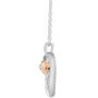 Diamond Belle Rose & Heart Pendant Necklace (1/10 ct. t.w.) in Sterling Silver & 14k Rose Gold-Plate