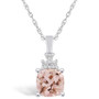 Morganite (2 Ct. T.W.) and Diamond (1/10 Ct. T.W.) Pendant Necklace in 14K White Gold