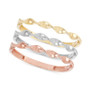 3-Pc. Set Twisted Stackable Bands in 10k Tricolor Gold, Created for Macy's