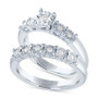 Diamond Bridal Set (1/5 ct. t.w.) in Sterling Silver