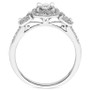 Diamond 3-Stone Triple Halo Ring (1/2 ct. t.w.) in 14k White Gold