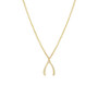 Diamond 14K Gold Wishbone Necklace