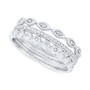 Diamond Accent Three Row Ring in 10k White Gold