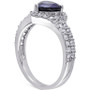 Lab-Created Blue Sapphire (1-7/8 ct. t.w.) & Lab-Created White Sapphire (1-7/8 ct. t.w.) Heart Swirl Ring in Sterling Silver