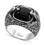 EFFY® Men's Onyx Eagle Ring (10 ct. t.w.) in Sterling Silver