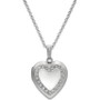 Crystal Heart Locket Necklace in Sterling Silver