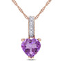 Amethyst and Diamond Accent Pendant and Chain