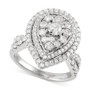 Diamond Teardrop Halo Cluster Engagement Ring (2 ct. t.w.) in 14k White Gold