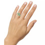 Lab-Created Sapphire (1-1/5 ct. t.w.) & Lab-Created White Sapphire (1/2 ct. t.w.) Swirl Statement Ring in 14k Gold-Plated Sterling Silver (Also in Lab-Created Emerald & Lab-Created Ruby)