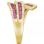 Lab-Created Sapphire (1-1/5 ct. t.w.) & Lab-Created White Sapphire (1/2 ct. t.w.) Swirl Statement Ring in 14k Gold-Plated Sterling Silver (Also in Lab-Created Emerald & Lab-Created Ruby)