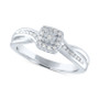 Diamond Square Cluster Promise Ring (1/10 ct. t.w.) in Sterling Silver