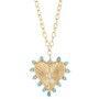 White Topaz (1/8 ct.tw.) and Swiss Blue Topaz (1 ct.tw.) 18" Heart Pendant Necklace in 14k Gold-Plated Sterling Silver
