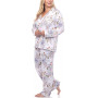 Plus Size Long Sleeve Floral Pajama Set, 2-Piece