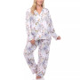 Plus Size Long Sleeve Floral Pajama Set, 2-Piece