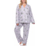 Plus Size Long Sleeve Floral Pajama Set, 2-Piece