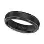 Men's Black Tungsten Carbide Ring, Comfort Fit Wedding Band (6mm)