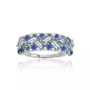 Cubic Zirconia in Sterling Silver Tanzanite and Baguette Ring