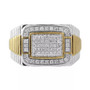 Men's Diamond Two-Tone Cluster Ring (1/2 ct. t.w.) in Sterling Silver Or 18k Gold Over Silver