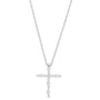 Diamond Cross Pendant Necklace (1/10 ct. t.w.) in Sterling Silver, 16" + 2" extender