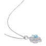 Blue Topaz (1-1/5 ct. t.w.), White Topaz (1/7 ct. t.w.), & Diamond (1/10 ct. t.w.) Quatrefoil 18" Pendant Necklace in Sterling Silver