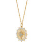 Swiss Blue Topaz (1/4 ct.tw.) and Diamond Accent 18" Circle Pendant Necklace in 14k Gold-Plated Sterling Silver