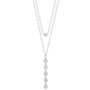 Diamond Cluster Layered Necklace (1/10 ct. t.w.) in Sterling Silver, 16" + 2" extender