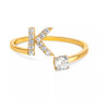 Cubic Zirconia Initial Wrap Ring in 18k Gold-Plated Sterling Silver, Created for Macy's