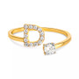 Cubic Zirconia Initial Wrap Ring in 18k Gold-Plated Sterling Silver, Created for Macy's