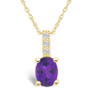 Amethyst (1-1/5 Ct. T.W.) and Diamond Accent Pendant Necklace in 14K Yellow Gold