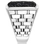 Men's Sterling Silver Ring, Black Sapphire Square (2 ct. t.w.)