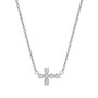 Moissanite Fixed Cross Necklace (1/5 Carat Total Weight Certified Diamond Equivalent) in 14K White Gold