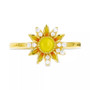 Cubic Zirconia & Hand-Painted Enamel Sun Ring