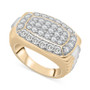 Men's Diamond Cluster Two-Tone Ring (2 ct. t.w.) in 10k Gold