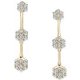Diamond Triple Flower Cluster Drop Earrings (1-1/2 ct. t.w.) in 14k Gold, Created for Macy's