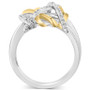 EFFY® Diamond Contrasting Intertwined Crisscross Ring (1/4 ct. t.w.) in Sterling Silver & 14k Gold-Plate