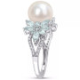 Cultured Freshwater Pearl (9mm), Sapphire (1-5/8 ct. t.w.) & Diamond (1/8 ct. t.w.) in 14k White Gold (Also in Aquamarine)