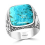 EFFY® Men's Turquoise Eagle Ring in Sterling Silver