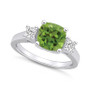 Peridot (2-3/8 ct. t.w.) and Diamond (1/3 ct. t.w.) Ring in 14K White Gold
