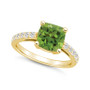 Peridot (2-3/8 Ct. T.W.) and Diamond (1/3 Ct. T.W.) Ring in 14K Yellow Gold