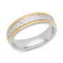 Men's Chevron Carved Two-Tone Wedding Band in Sterling Silver & 18k Gold-Plate