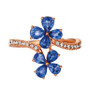 Blueberry Sapphire (1-1/2 ct. t.w.) & Nude Diamond (1/5 ct. t.w.) Flower Statement Ring in 14k Rose Gold
