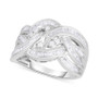 Diamond Baguette Crossover Statement Ring (1 ct. t.w.) in Sterling Silver